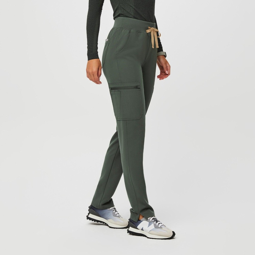 Figs Yola High-Rise Slim Fit Moss Anti-Wrinkle Scrub Trouser Pants Size XXS - Picture 3 of 11